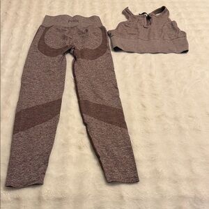 Victoria Secret PINK Active Cocoa Brown Fitness Set